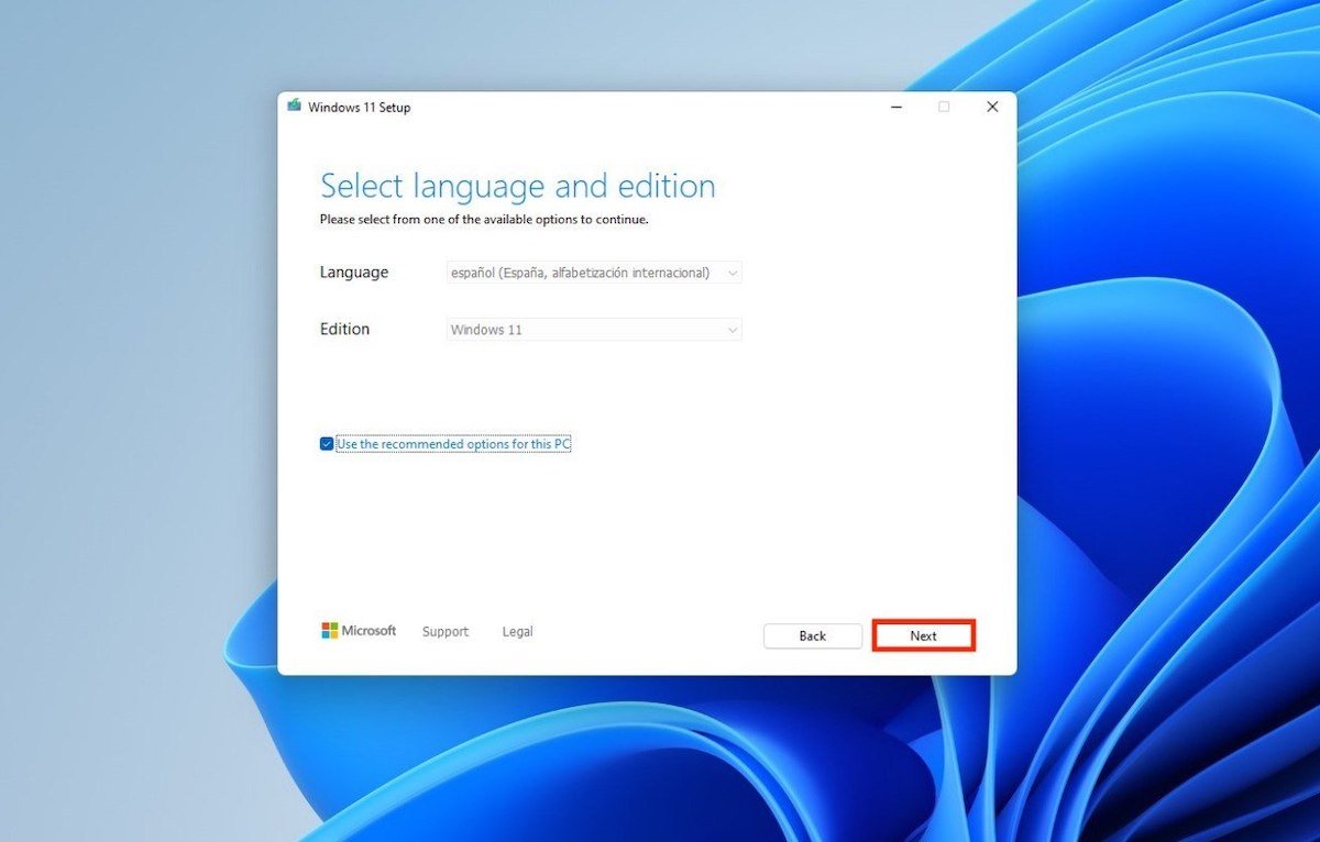 Seleccionar edición de Windows 11