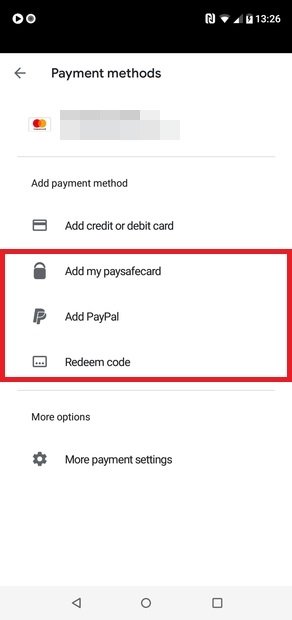 Select your payment method