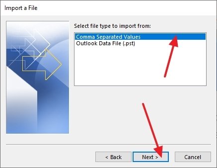 Selection of CSV values