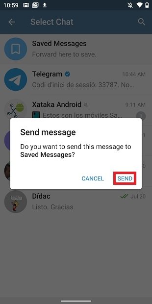 Enviar conteúdo para Telegram