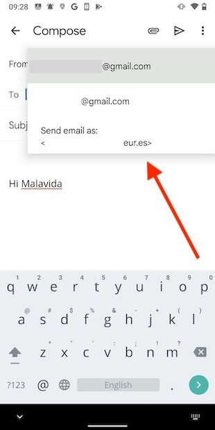 Send from several accounts in Gmail for Android