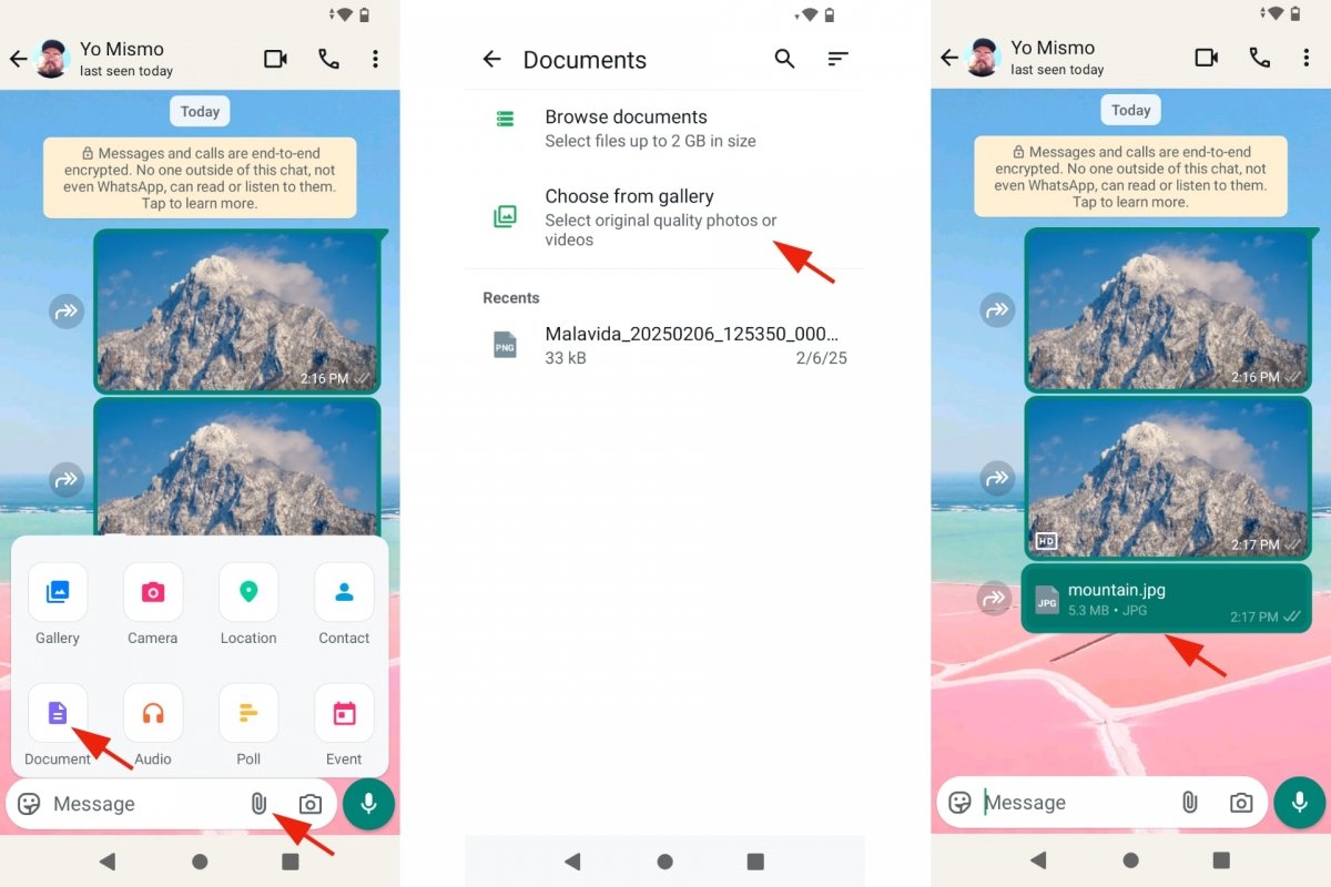 Envie fotos e vídeos como documentos no WhatsApp