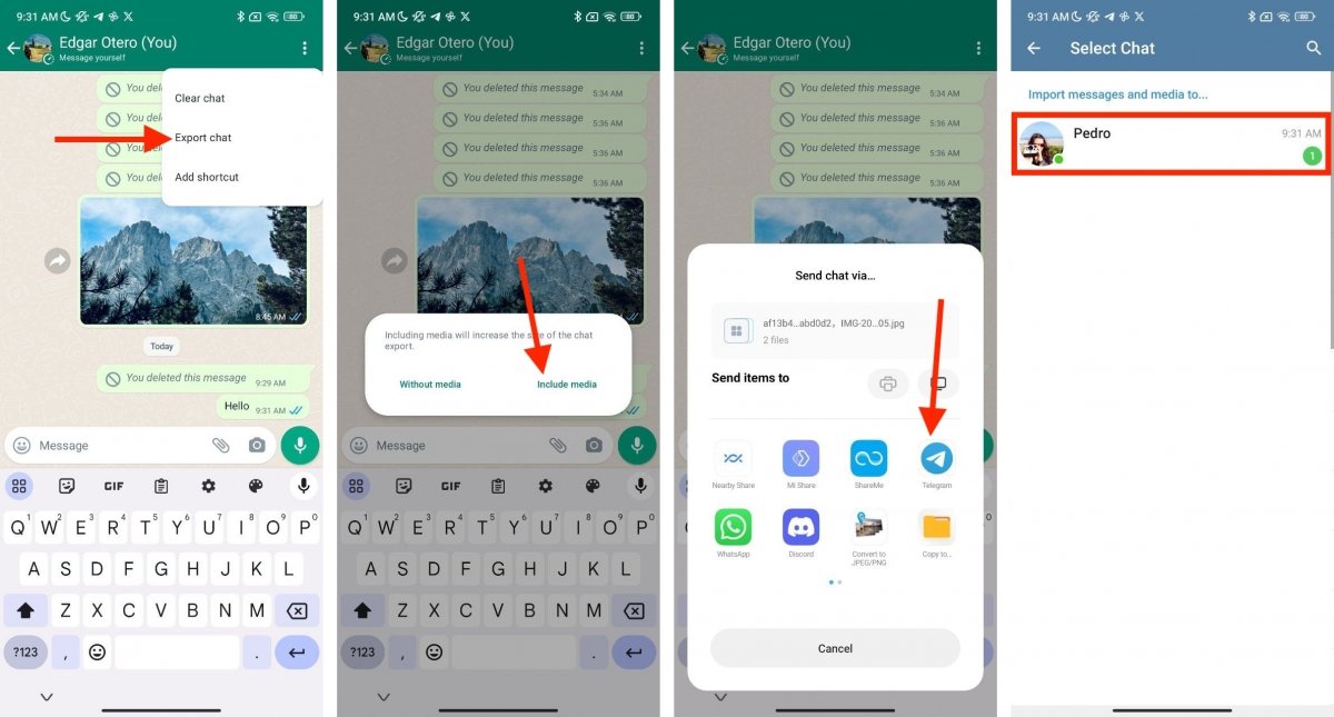 Inviare le chat di WhatsApp a Telegram è semplicissimo