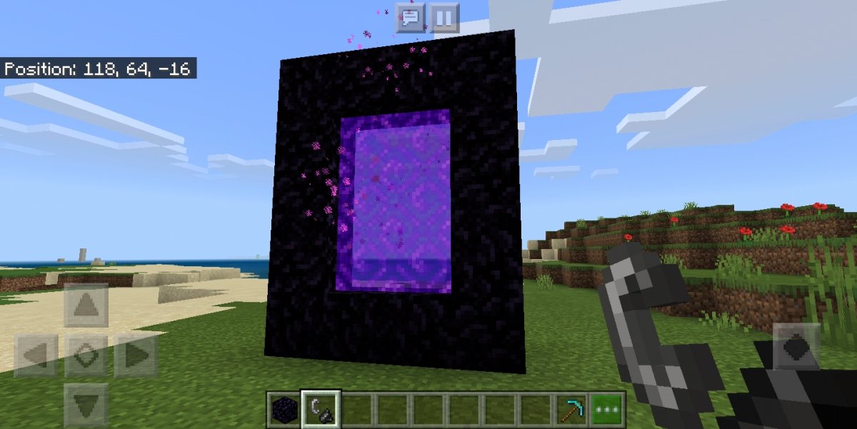 How to build a Nether Portal in Minecraft - Light the inside of the portal with the lighter
