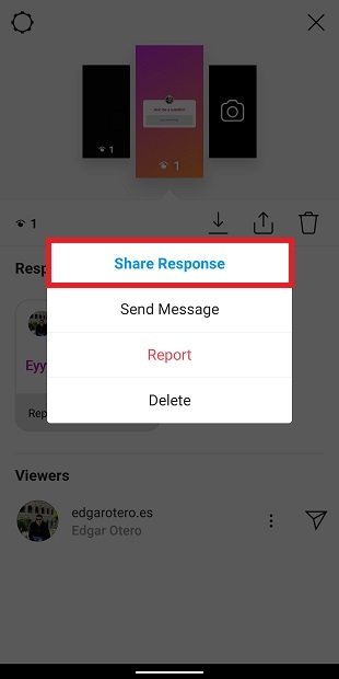 Share the reply in Stories