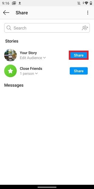 Compartir historia en Instagram