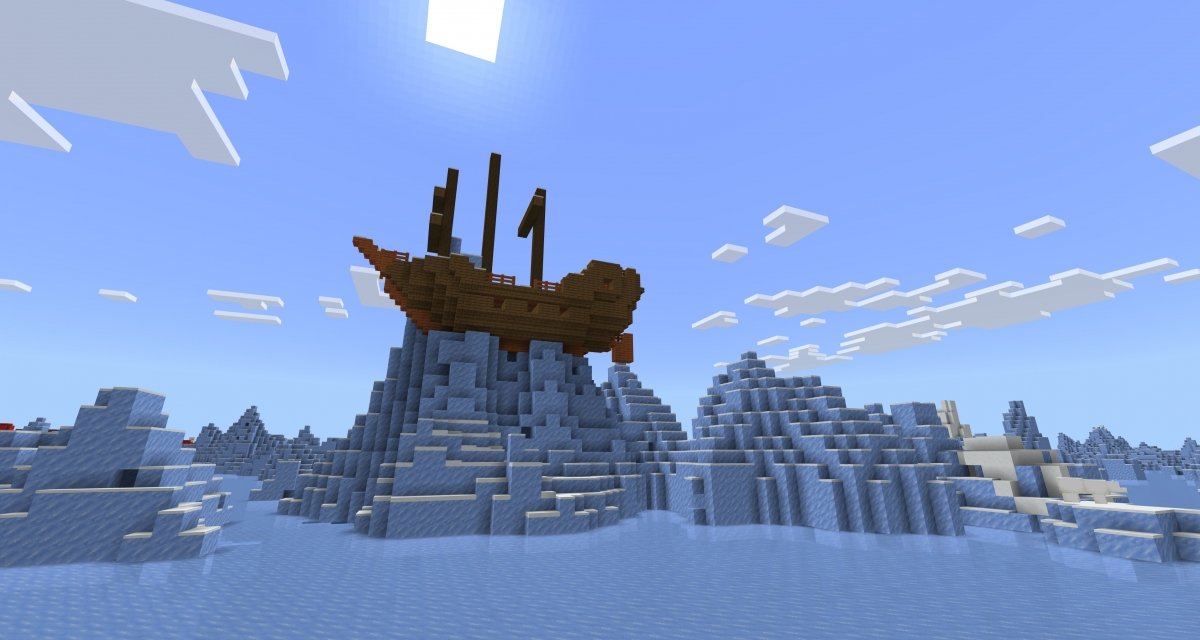 Navio naufragado no Minecraft