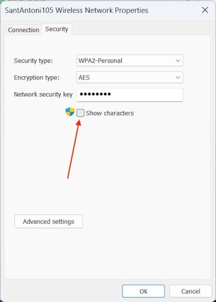 Show the password of the WiFi network