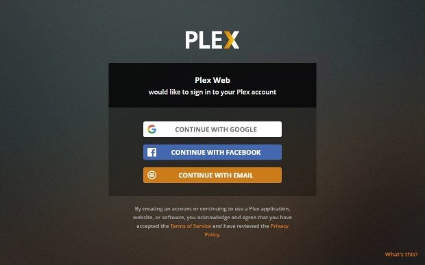 La registrazione in Plex è obbligatoria