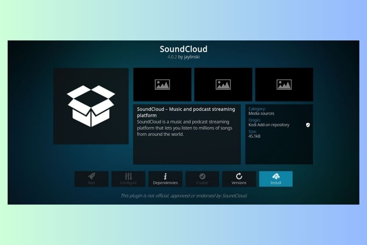 Дополнение SoundCloud для Kodi