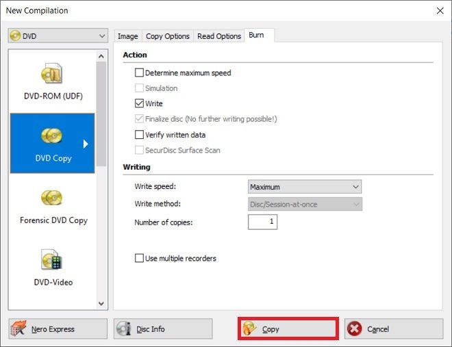 How to copy a DVD with Nero