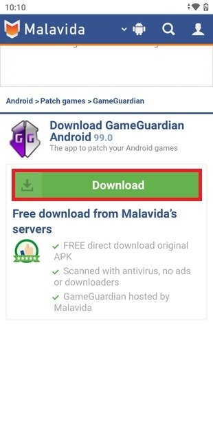 Iniciar descarga del APK