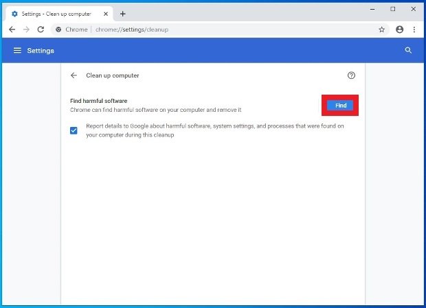 Démarrer la recherche de malware avec Chrome