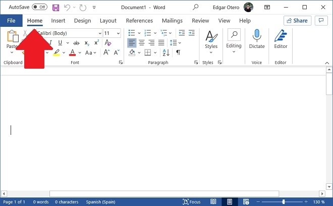 Start section in Word