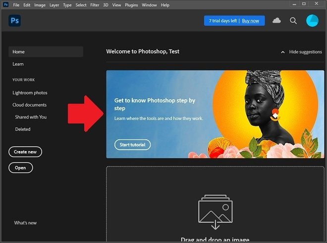 Iniciar tutorial de Photoshop