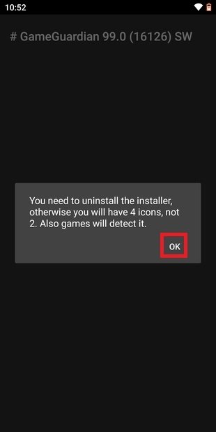 Iniciar desinstalación de la aplicación original