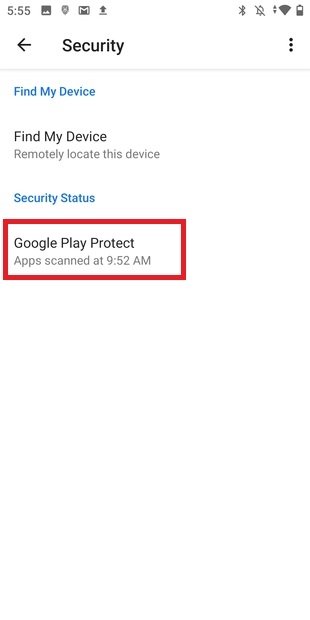 Estado de Play Protect