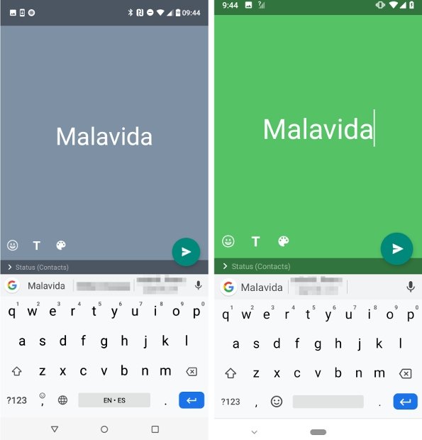 Seção de status do FMWhatsApp e GBWhatsApp