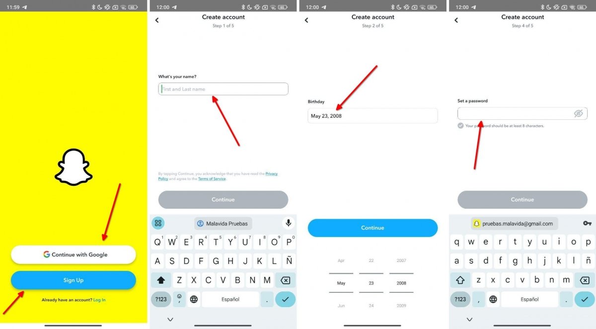 Steps to create a Snapchat account
