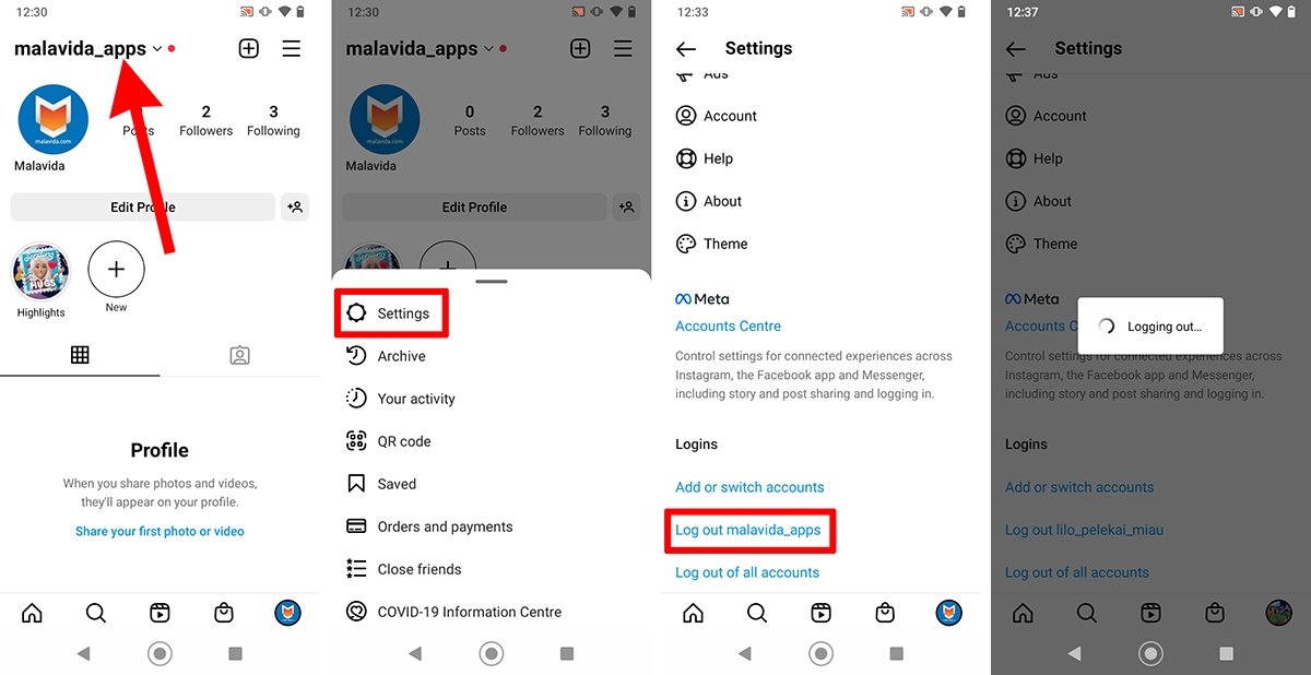 Steps to disconnect Instagram accounts