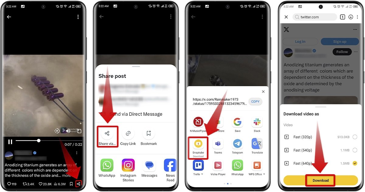 Steps to download videos from X Twitter on Android