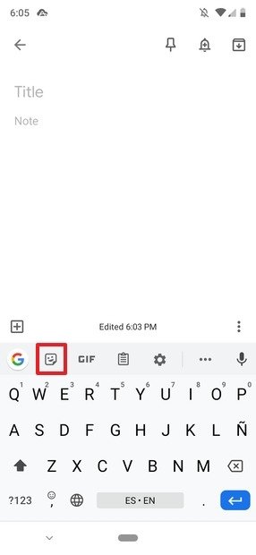 Botón de stickers en GBoard