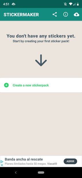 Page d’accueil de Sticker Maker