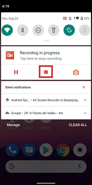 Stop recording your screen