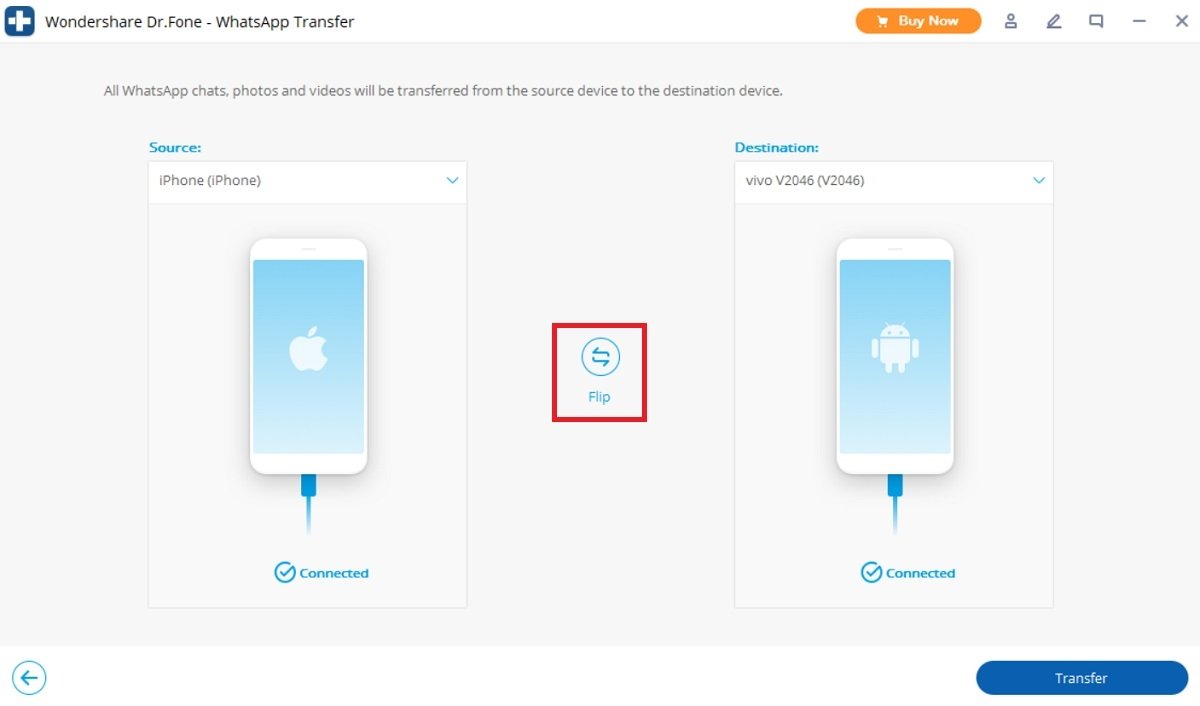 Interchanger l'ordre de transfert