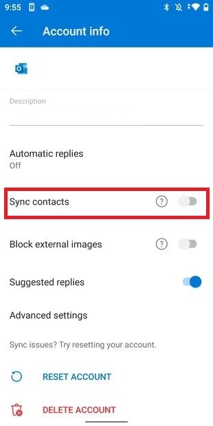 Sync contacts