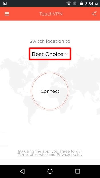 Tap on Best Choice to choose a country