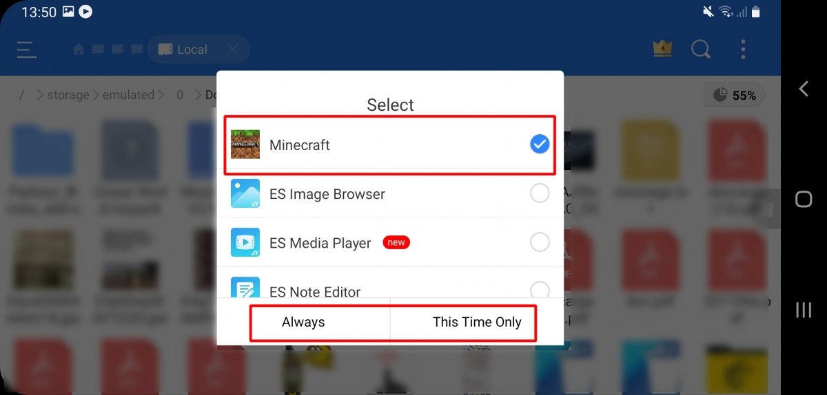 Cliquez sur Minecraft et choisissez l'une des deux options suivantes