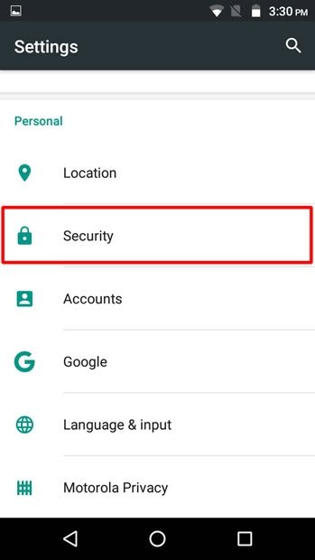 Tap on Security