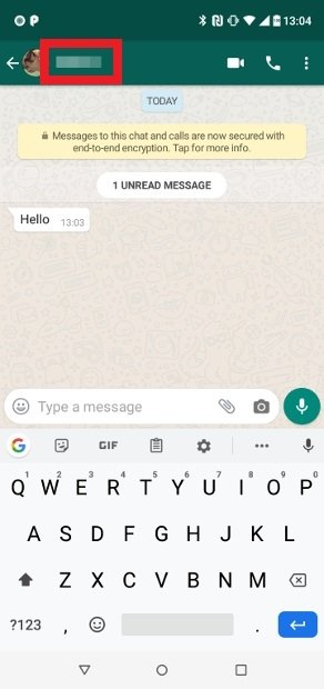 Tap the contact’s name in a chat window