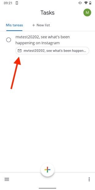 Tarea en Google Tasks
