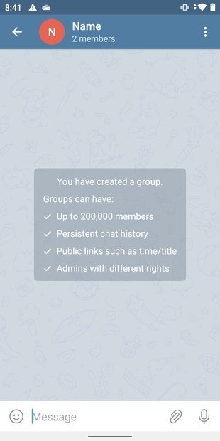Groupe de Telegram créé