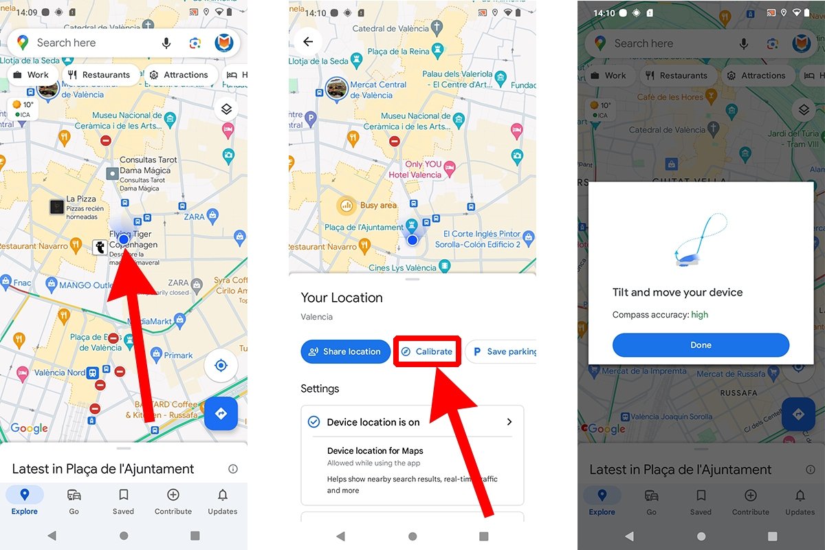The Google Maps compass is not calibrated: how to fix it