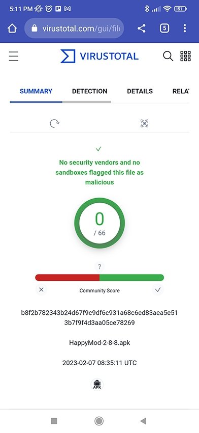 L'APK de HappyMod vers lequel nous vous dirigeons est totalement sécurisé