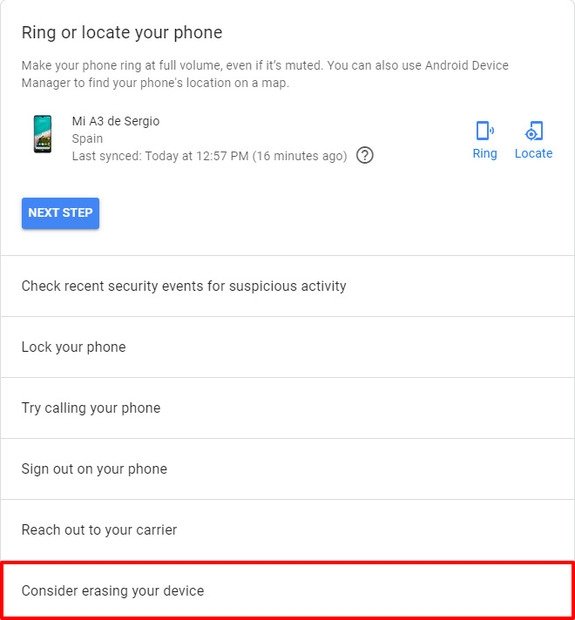 Options de contrôle à distance du téléphone