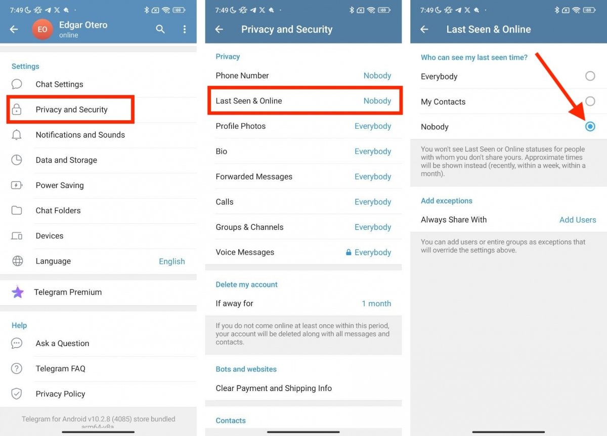 This is how easy it is to enable the invisible mode and hide your online status in Telegram