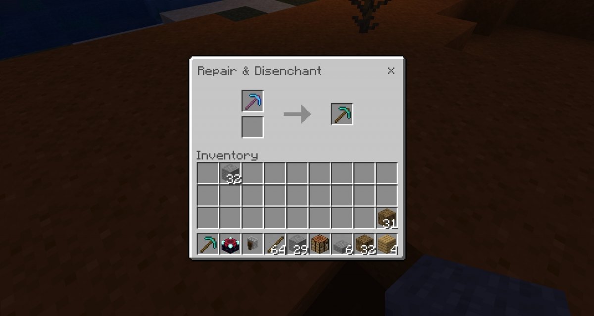 This is how the grindstone is used to disenchant