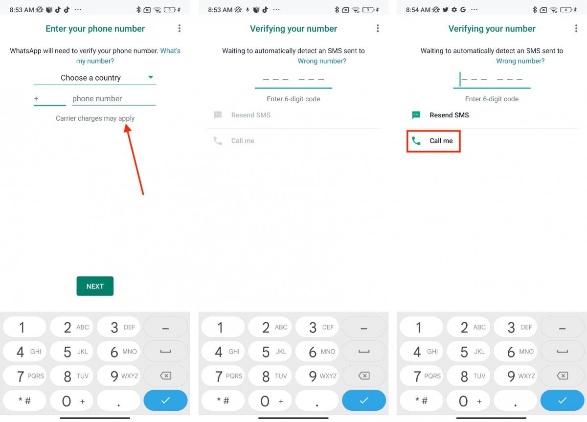 Así se verifica una cuenta solicitando una llamada con el código