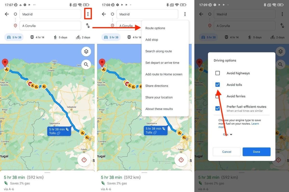 This is how you can avoid tolls in Google Maps
