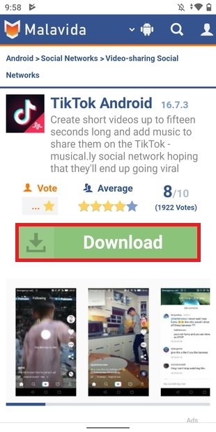 Comment installer TikTok