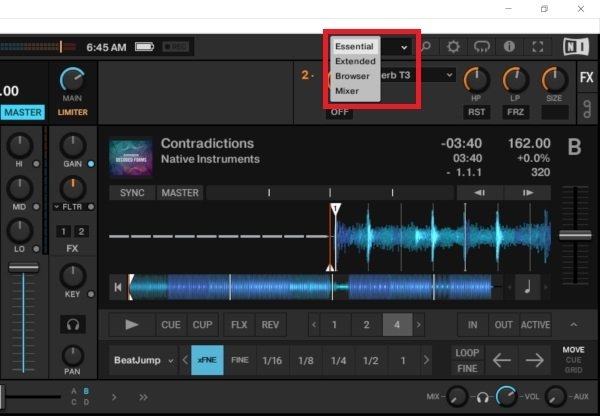 Selector de vista en Traktor