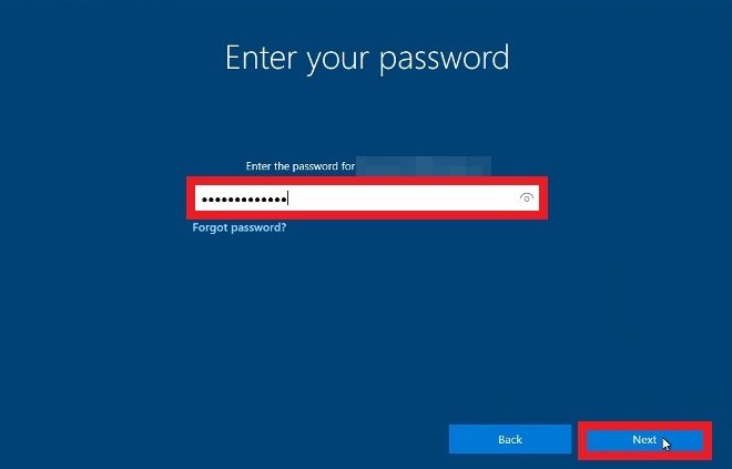 Inscris le mot de passe de ton compte Microsoft