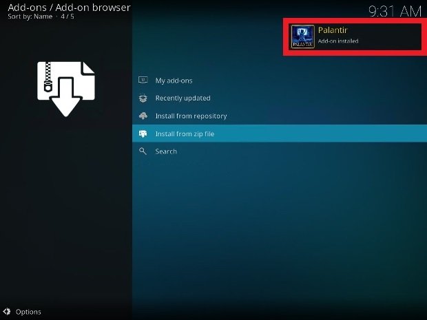 Una vez instalado Palantir recibirás una notificación
