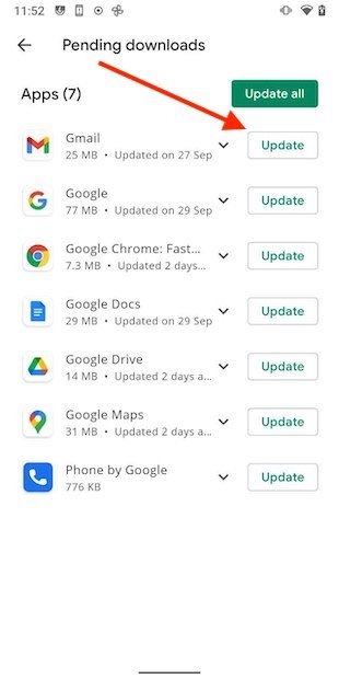 Actualizar Gmail