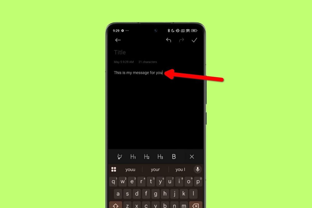Nous utilisons une application externe pour rédiger un message