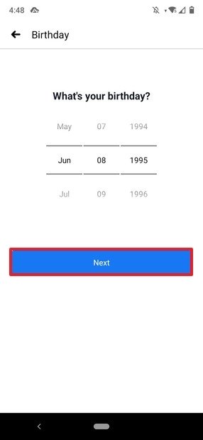 Date de naissance de l’utilisateur